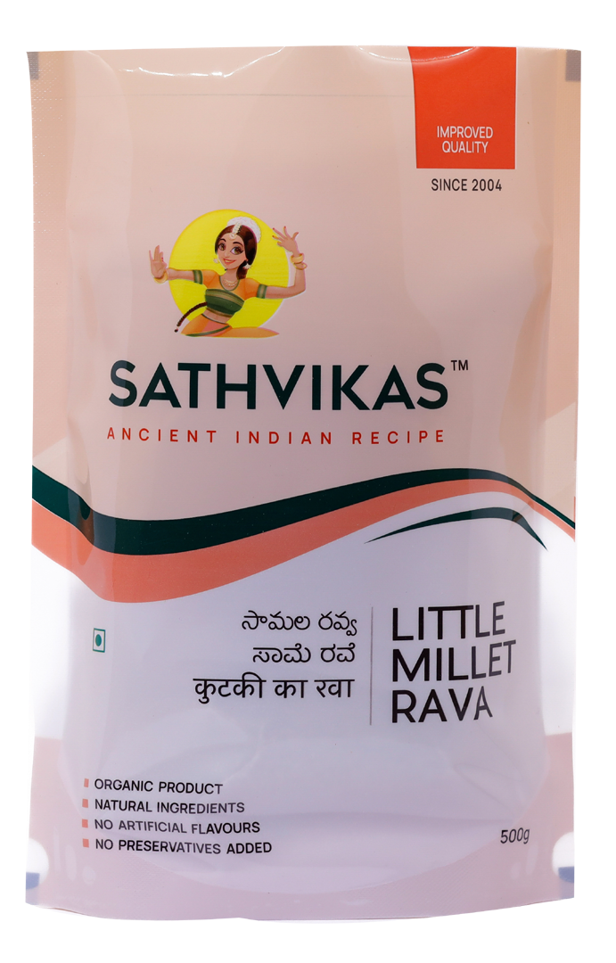 Sathvikas Samalu / Little Millet Ravva (500 grams) Pack Of 1.